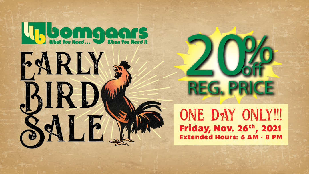Early Bird Sale! One Day Only! 