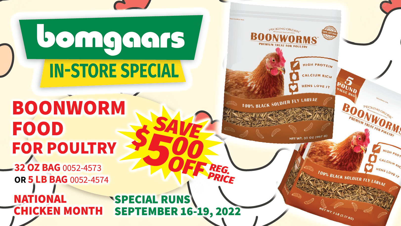 Boonworm In-Store Special for National Chicken Month