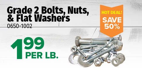 Grade 2 Bolts, Nuts, & Flat Washers Grade 2 Bolts, Nuts, & Flat Washers