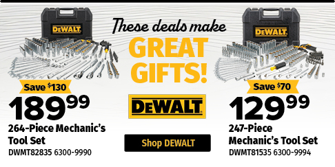Save in DeWalt Mechanic's Tool Sets Save in DeWalt Mechanic's Tool Sets
