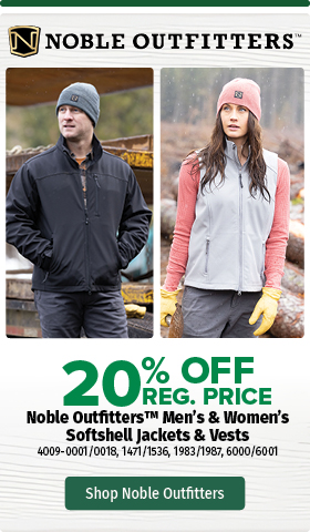 20% Off Noble Outfitters Men's and Ladies Softshell Jackets/Vests