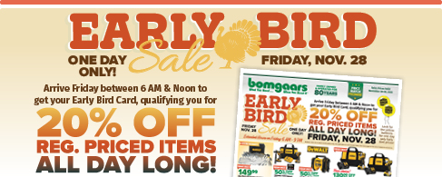 Bomgaars Early Bird Sale