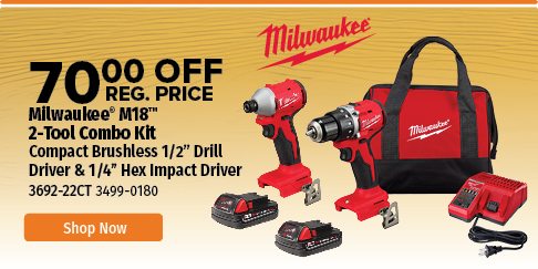 $70 Off Milwaukee M18™ 2-Tool Combo Kit $70 Off Milwaukee M18™ 2-Tool Combo Kit