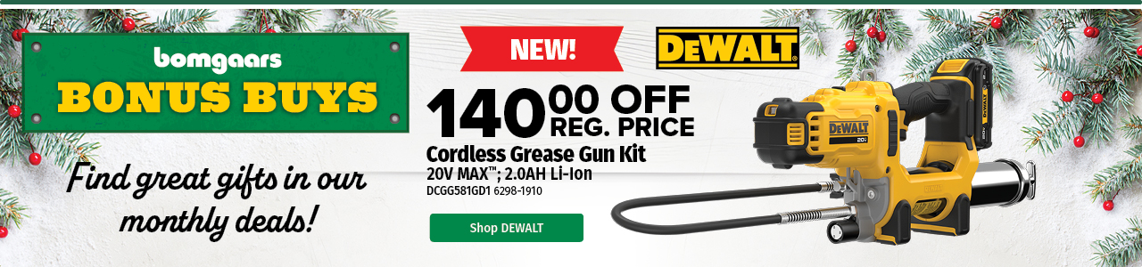 $140 Off DeWALT Cordless Grease Gun Kit $140 Off DeWALT Cordless Grease Gun Kit