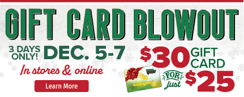 Bomgaars Gift Card Blowout