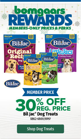 Bomgaars Rewards 30% Off BilJac Dog Treats