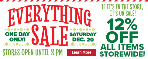 Bomgaars Everything Sale - One Day Only Saturday, December 20th