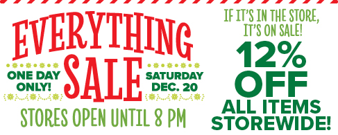 Bomgaars Everything Sale December 20 ONE DAY ONLY