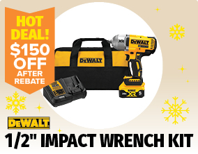 130.00 off DeWALT 1/2 in Impact Wrench Kit plus $20 rebate 130.00 off DeWALT 1/2 in Impact Wrench Kit plus $20 rebate