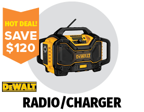 DeWALT Jobsite Bluetooth Radio/Charger $100 off and $20 Rebate DeWALT Jobsite Bluetooth Radio/Charger $100 off and $20 Rebate